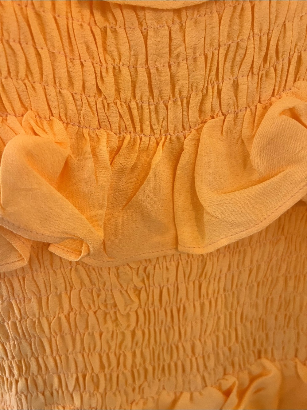 Olivaceous Bright Orange Tiered Smocked Mini Dress - Picture 3 of 5
